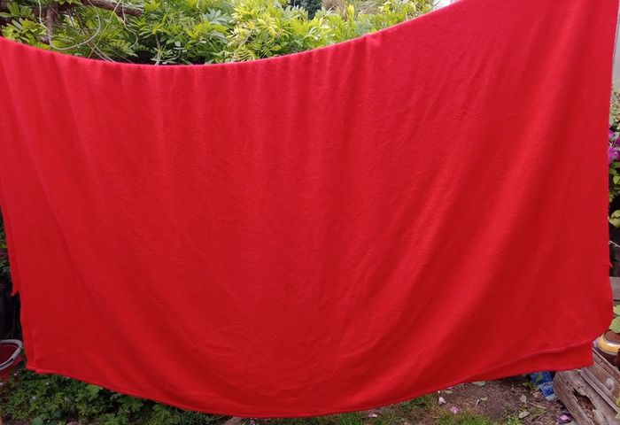 Vintage wool blanket, red woollen blanket, 100% wool