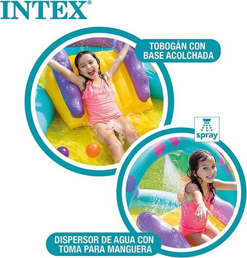 Dinoland Play Center Inflatable Water Play Center, Assorted Model (with and without volcano), Multicoloured, 333x229x112 cm, 280 Litres (FREE SHIPPING)