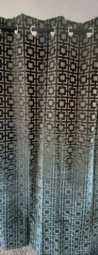 Next Luxe Collection Square Cut Velvet Green Eyelet Curtains