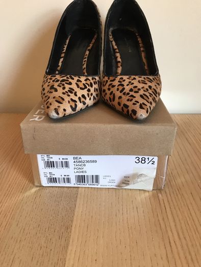 KG by Kurt Geiger Bea Leopard Print Heeled Court Shoes
