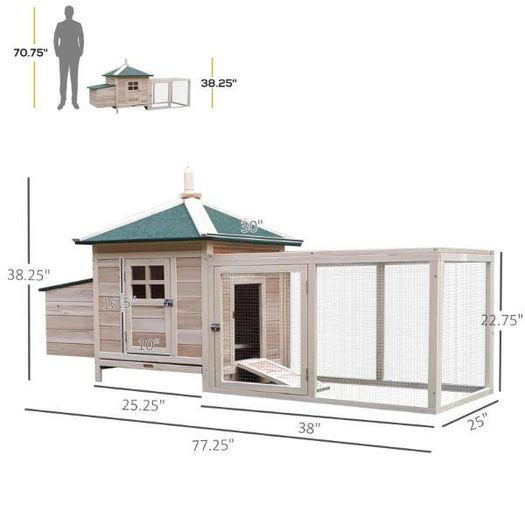 Chicken Coop with Run & Nesting Box