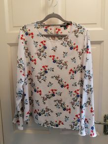 White floral top size 16