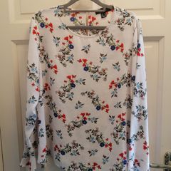 White floral top size 16