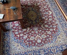 Lovely red and blue patterned rug