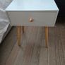 Large Grey Rug, Bedside Table & Stool for sale Image 4