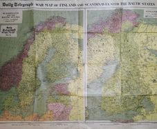 War Map of Finland and Scandinavia 1940