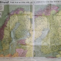 War Map of Finland and Scandinavia 1940
