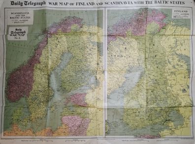 War Map of Finland and Scandinavia 1940