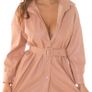 Faux Leather Shirt Dress Image 4