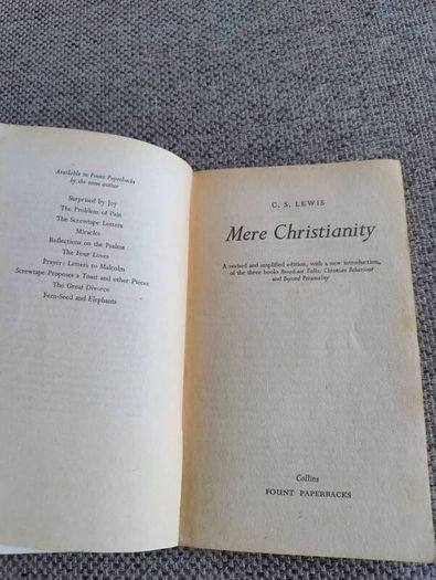 C S Lewis Mere Christianity 1978 paperback in good used condition FREE STANDARD POSTAGE INCLUDED