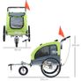Dog Bike Trailer Pet Stroller Cart Carrier for Bicycle 360 Rotatable with Reflectors 3 Wheels Hitch Coupler Push/ Pull/ Brake Water Resistant Green Image 2