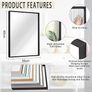 Wall Mirror Black with Aluminum Alloy Framed Rectangle Modern Metal Hanging Mirrors for Bathroom Bedroom Living Room Entryway Home Decor Image 2