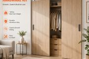 5ft Double Door Hardware Kit Aluminium Track System