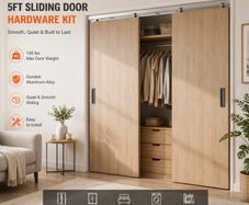 5ft Double Door Hardware Kit Aluminium Track System