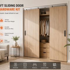 5ft Double Door Hardware Kit Aluminium Track System