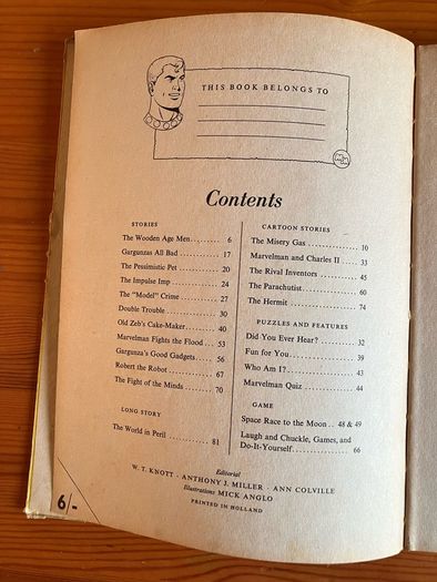Vintage annual: 'Marvelman' 1956