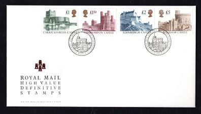 1992 Great Britain Royal Mail High Value Definitive (elliptical) Stamps Addressed First Day Cover (FDC)
