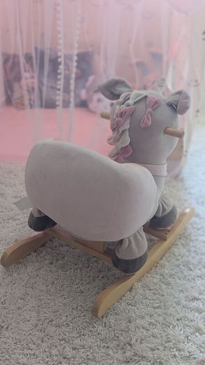 Plush Wooden Unicorn Rocking Horse / Baby Rocker Seat