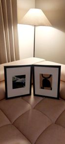 Set of 2 Minimalist Framed Prints - Dark Grey Frames (43 x 33 cm)