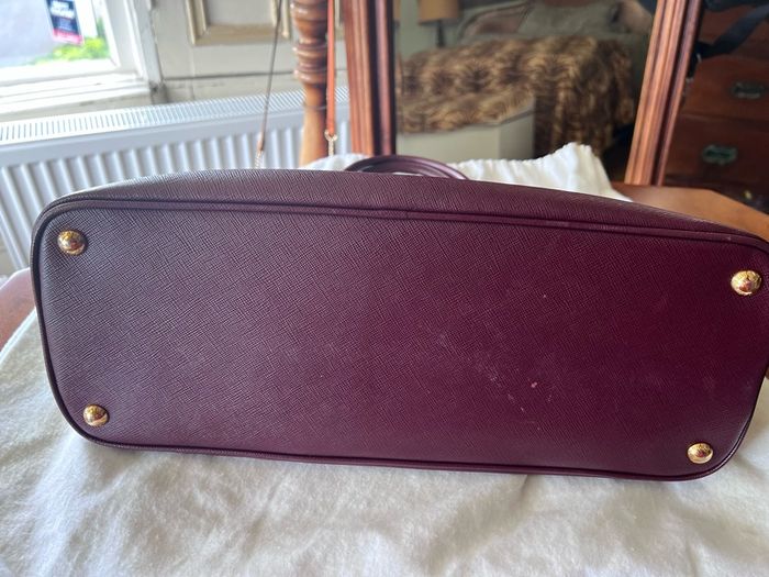Stunning Prada Saffiano Lux Leather Burgundy Handbag