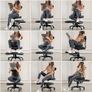 Ergonomic Mobile Cross Legged Desk Chair with Wheels, Home and Office, Flexible Kneeling Chair for Fidgeting, Adjustable Yoga Meditation Criss Cross Seat, Backrest, Black Image 8
