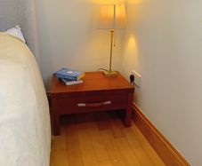 Pair of Quality Cherry Finish Bedside Lockers. Excellent Condition