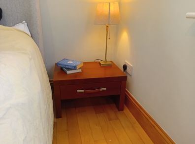 Pair of Quality Cherry Finish Bedside Lockers. Excellent Condition