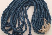 Antique African Style Green Blue 4-5.5mm Beads Necklace Strands