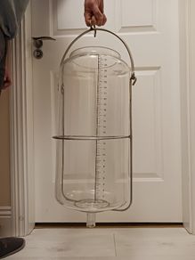 Open top glass milk receiver jar