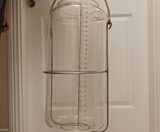Open top glass milk receiver jar