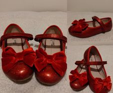 Red Patent Sparkly Glitter Mary Jane Shoes