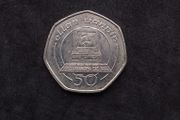 Isle of Man : 1990 , 50p " Ellan Vannin Computer " Coin - Circulated
