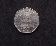 Isle of Man : 1990 , 50p " Ellan Vannin Computer " Coin - Circulated