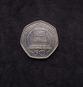 Isle of Man : 1990 , 50p " Ellan Vannin Computer " Coin - Circulated