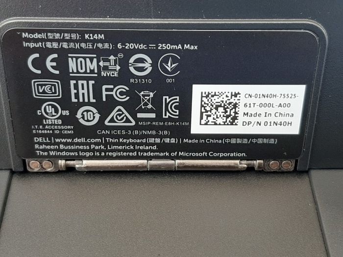 Dell German Keyboard KM14M for Latitude 7275, XPS9250
