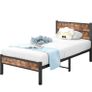 Single Bed Frame with Wooden Headboard and Footboard Image 5
