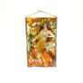 Vintage Art Nouveau Style Hand Painted and stained glass Glass Panel Image 2