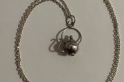 Sterling Silver Necklace with Silver Teapot Pendant