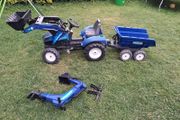 Tractor, tipper trailer, digger
