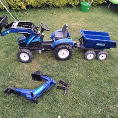 Tractor, tipper trailer, digger