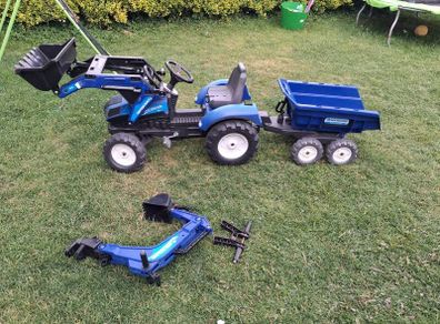 Tractor, tipper trailer, digger