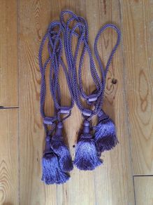 TWO Pairs Purple Curtain Tie-Backs
