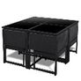 9 Piece Outdoor Dining Set with Cushions Poly Rattan Black Image 4