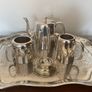Silver plate Tea Set  with Tray Image 2