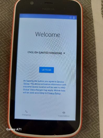 Nokia 1 Mobile Phone, Model TA-1060, 8GB, in excellent condition