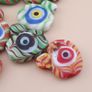 Vintage Venetian Style Feather Desgin Eyes Glass Bead Pendant Image 4