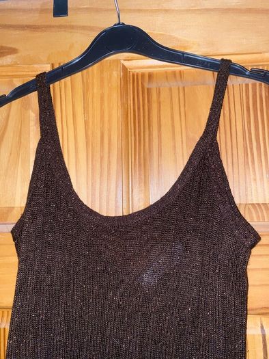 Sparkly metallic knit maxi dress