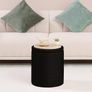 Boucle Ottoman Storage, Foot Rest Stool Seat, Folding Footstool for Living Room, Sherpa Ottoman for Bedroom, Black, 37x37x45 cm Image 6
