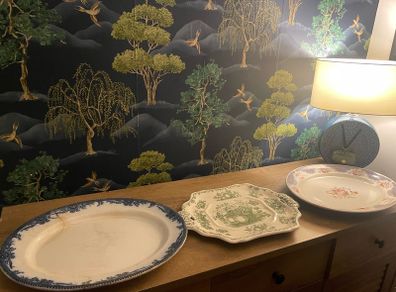 Three old serving platters