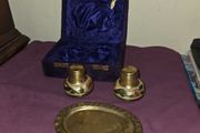 Vintage Cloisonne Brass Salt and Pepper Set